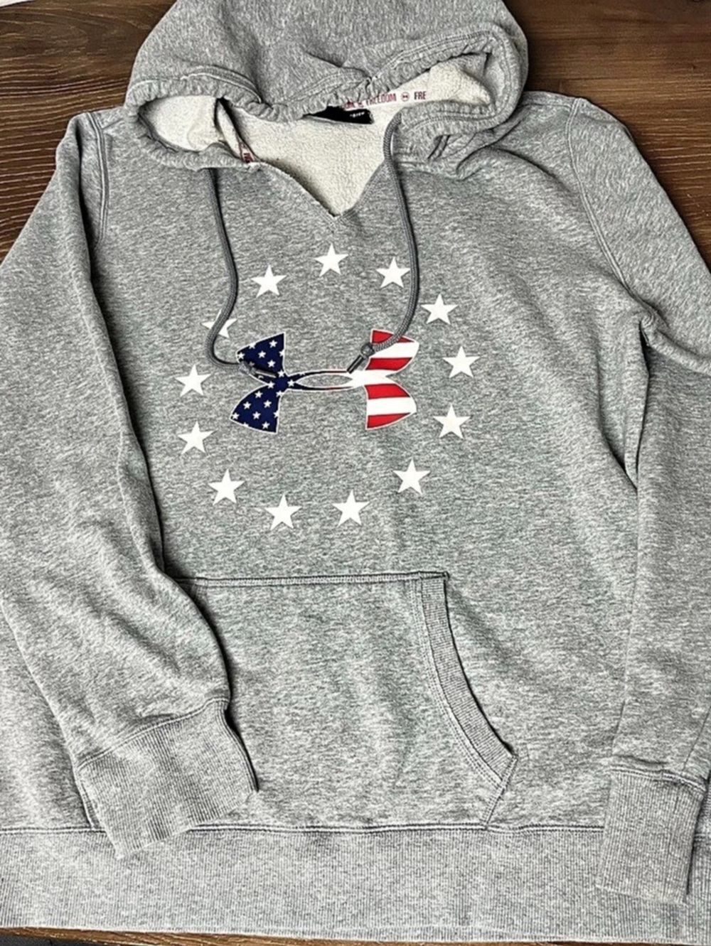 Under Armour UA Freedom Flag Hoodie Gray & White XL